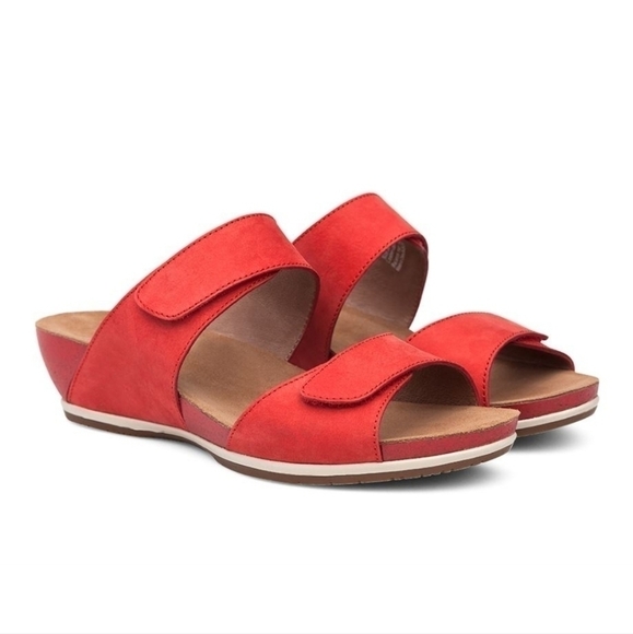 Dansko Women Wedge ViennaTomato Milled Nubuck Sandals Leather Shoes  42/11.5-12 - Picture 1 of 16